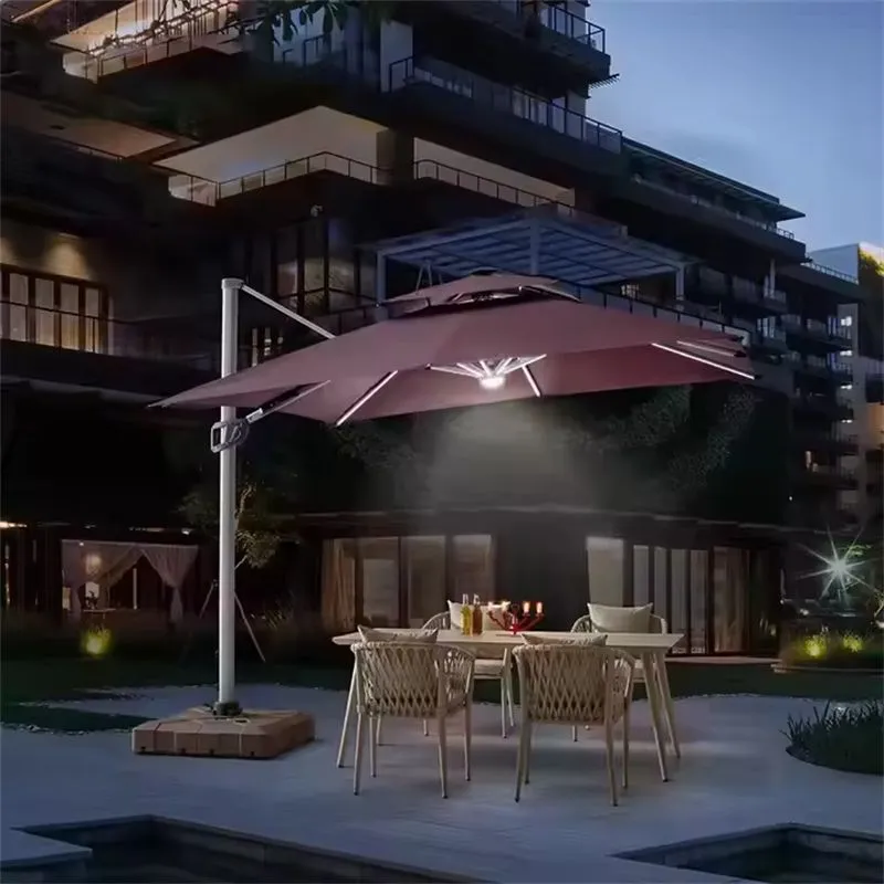 patio Roman Umbrella with light 2