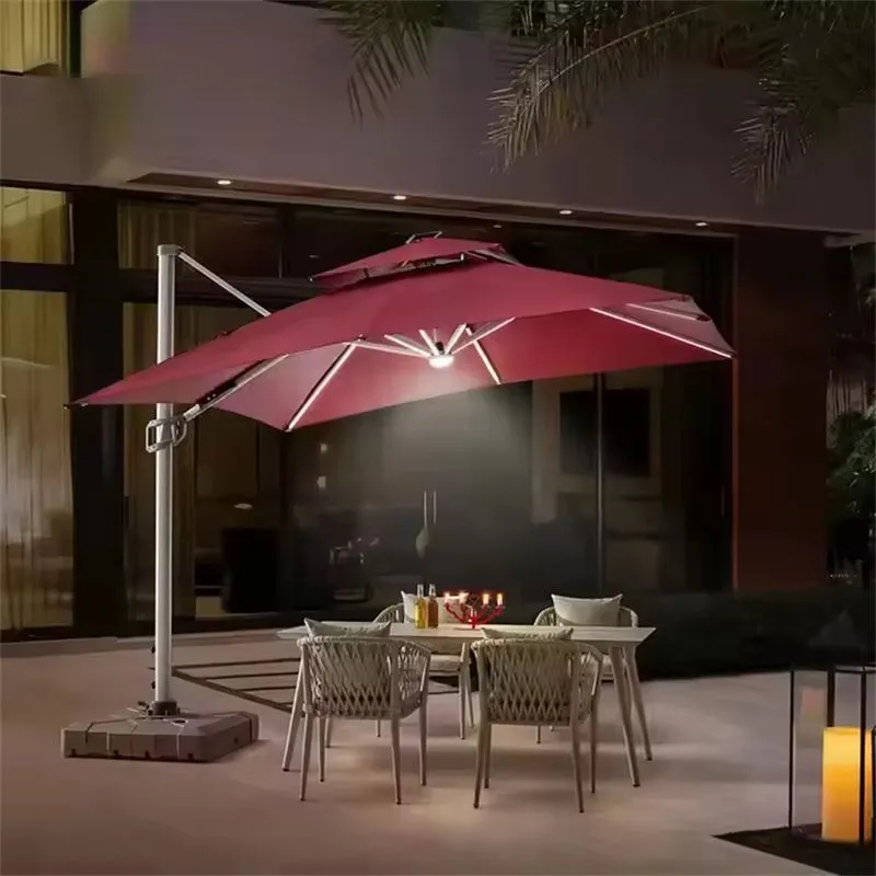 patio Roman Umbrella with light 6
