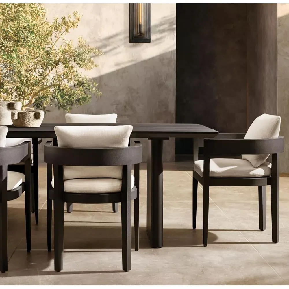 Balmain Aluminum Rectangular Dining Table (2)