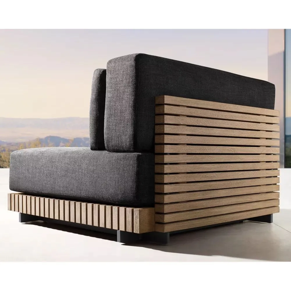 Caicos Teak Modular Armless lounge chair (2)