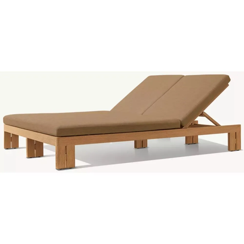 Matira Teak Adjustable Double Chaise (2)