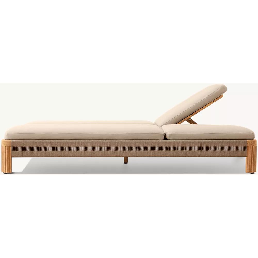 Striata Teak Adjustable Double Chaise (1)