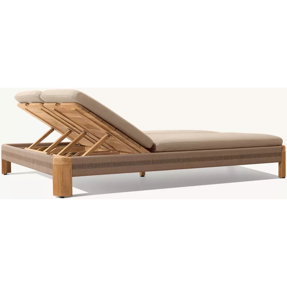 Striata Teak Adjustable Double Chaise (3)