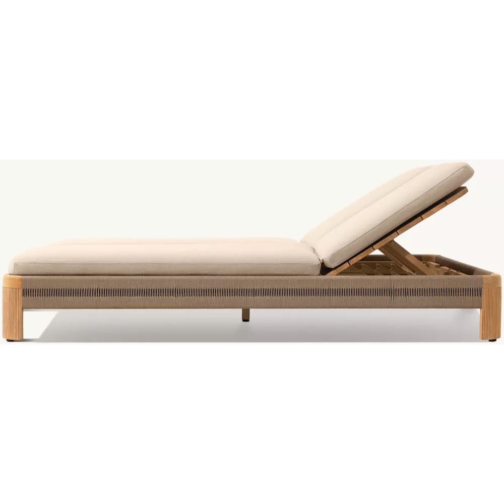 Striata Teak Adjustable Double Chaise (4)