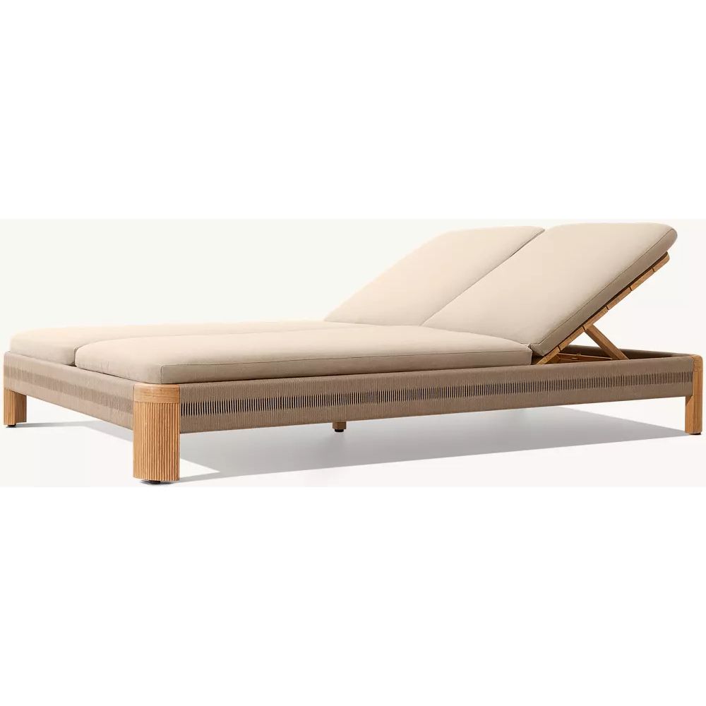 Striata Teak Adjustable Double Chaise (5)