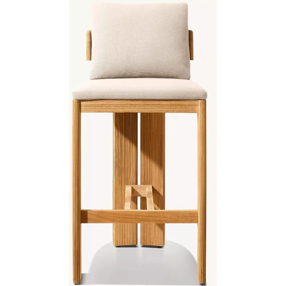 Striata Teak Armless Bar & Counter Stool (1)