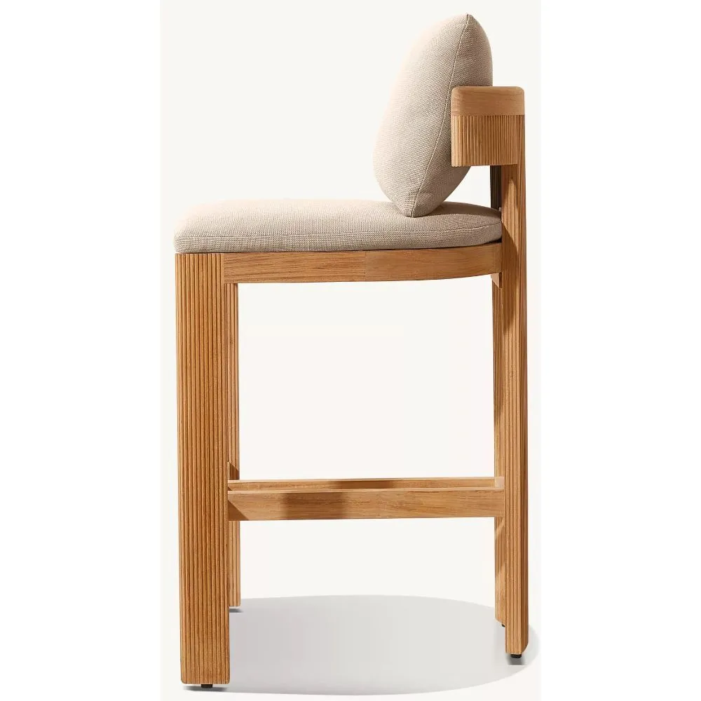 Striata Teak Armless Bar & Counter Stool (2)