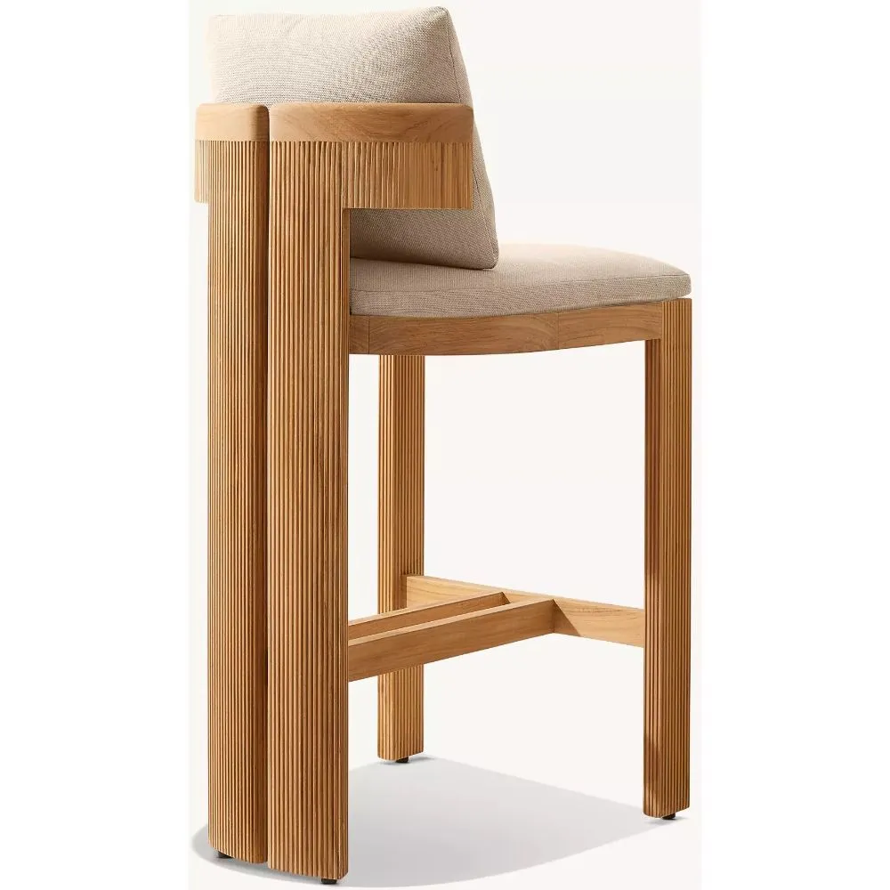 Striata Teak Armless Bar & Counter Stool (3)