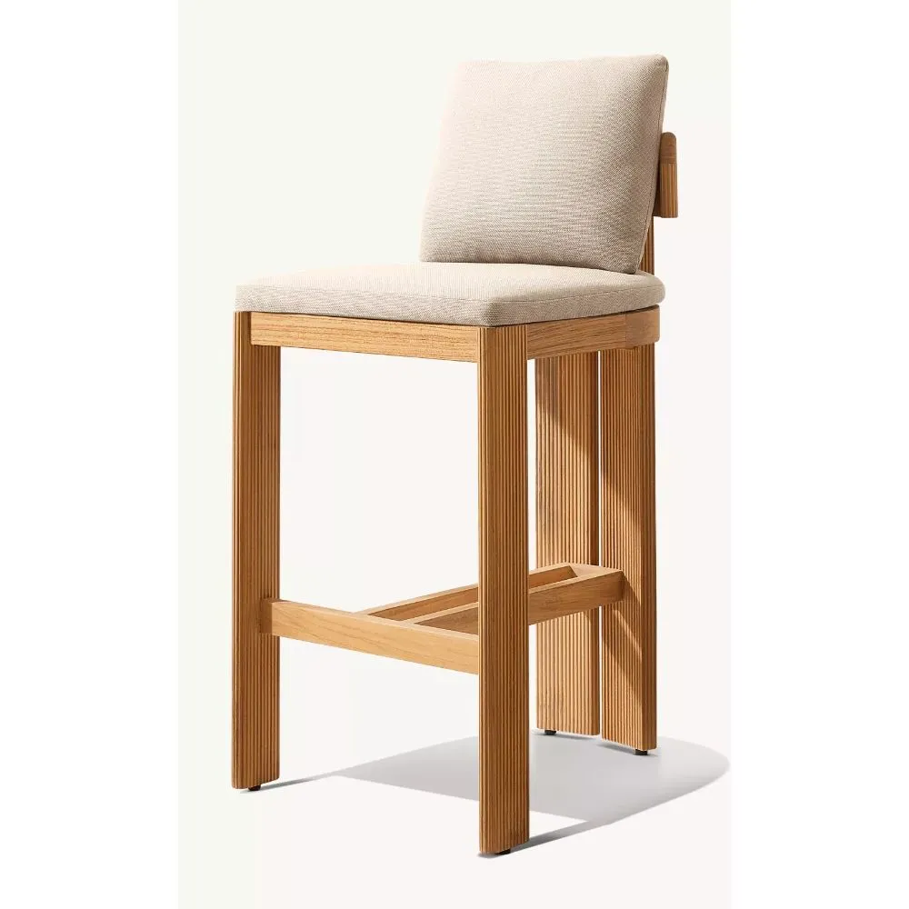 Striata Teak Armless Bar & Counter Stool (4)