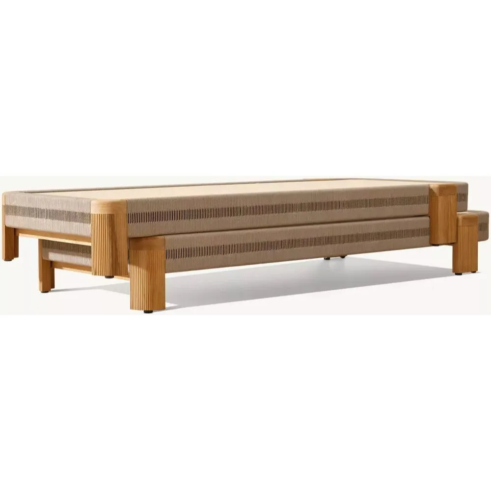 Striata Teak & Mesh Stacking Adjustable Chaise (1)