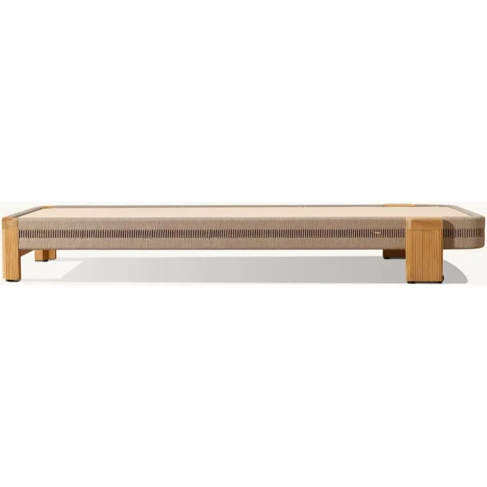 Striata Teak & Mesh Stacking Adjustable Chaise (2)