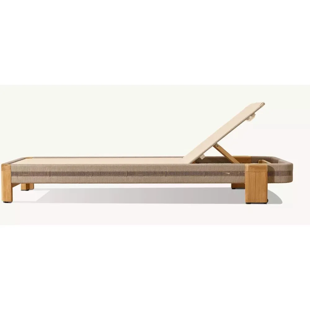 Striata Teak & Mesh Stacking Adjustable Chaise (4)