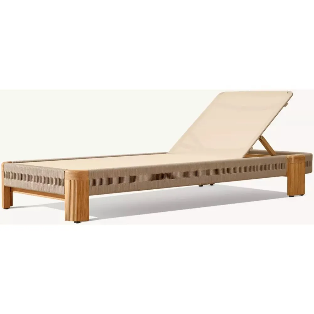 Striata Teak & Mesh Stacking Adjustable Chaise (5)