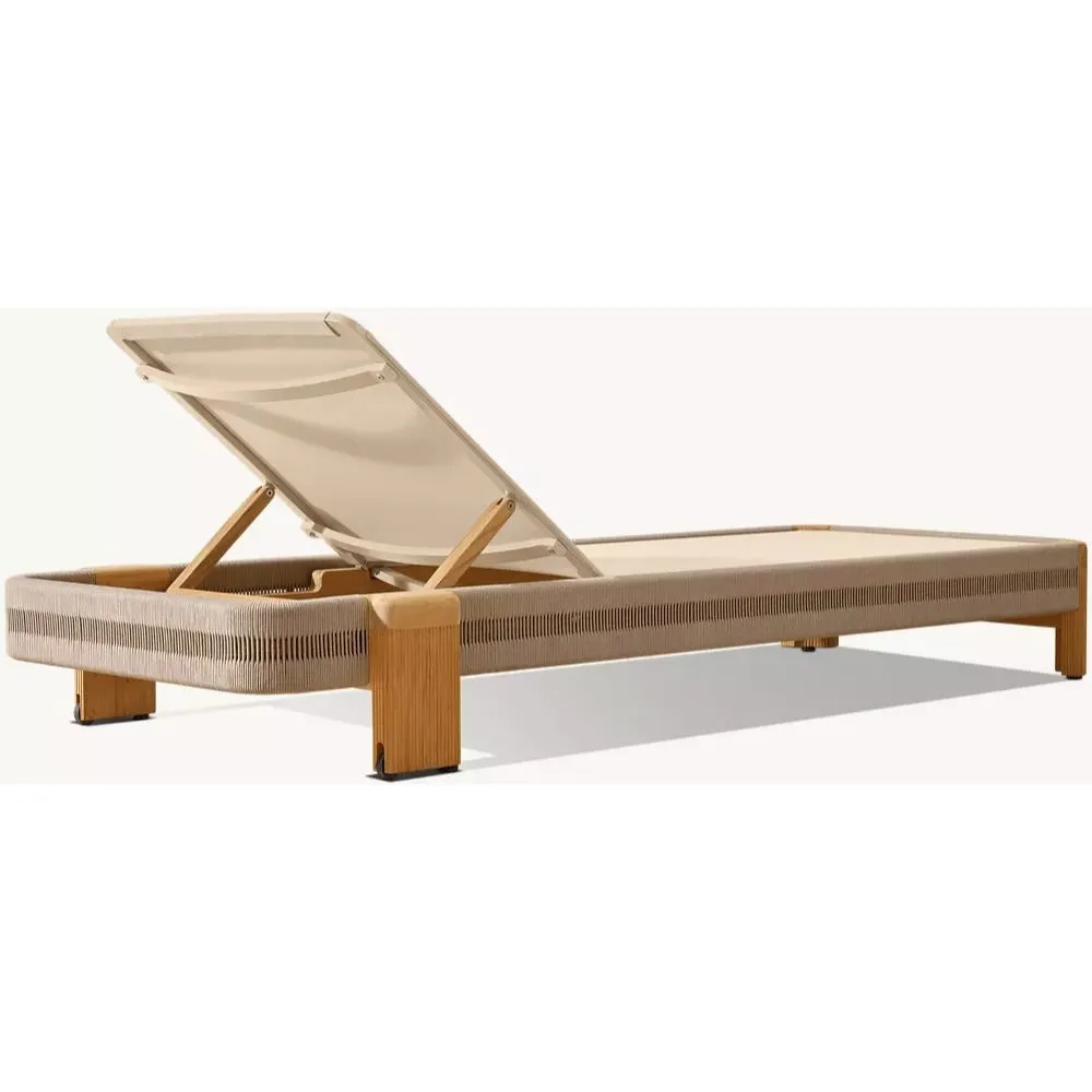 Striata Teak & Mesh Stacking Adjustable Chaise (6)