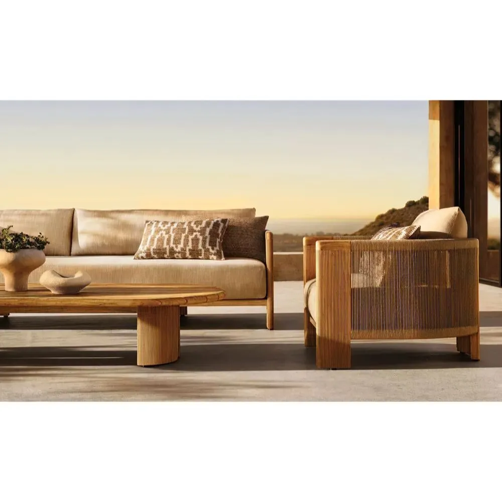Striata Teak Rectangular Coffee Table (1)