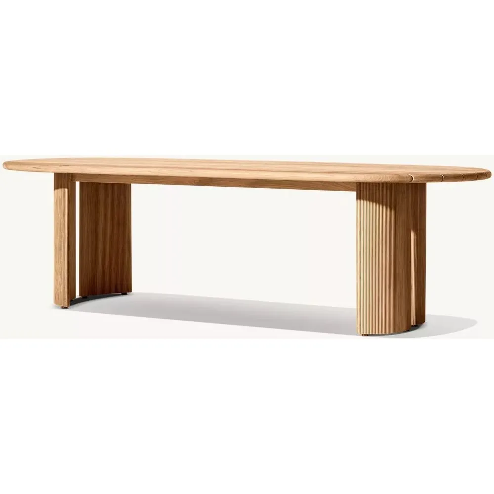 Striata Teak Rectangular Dining Table (5)