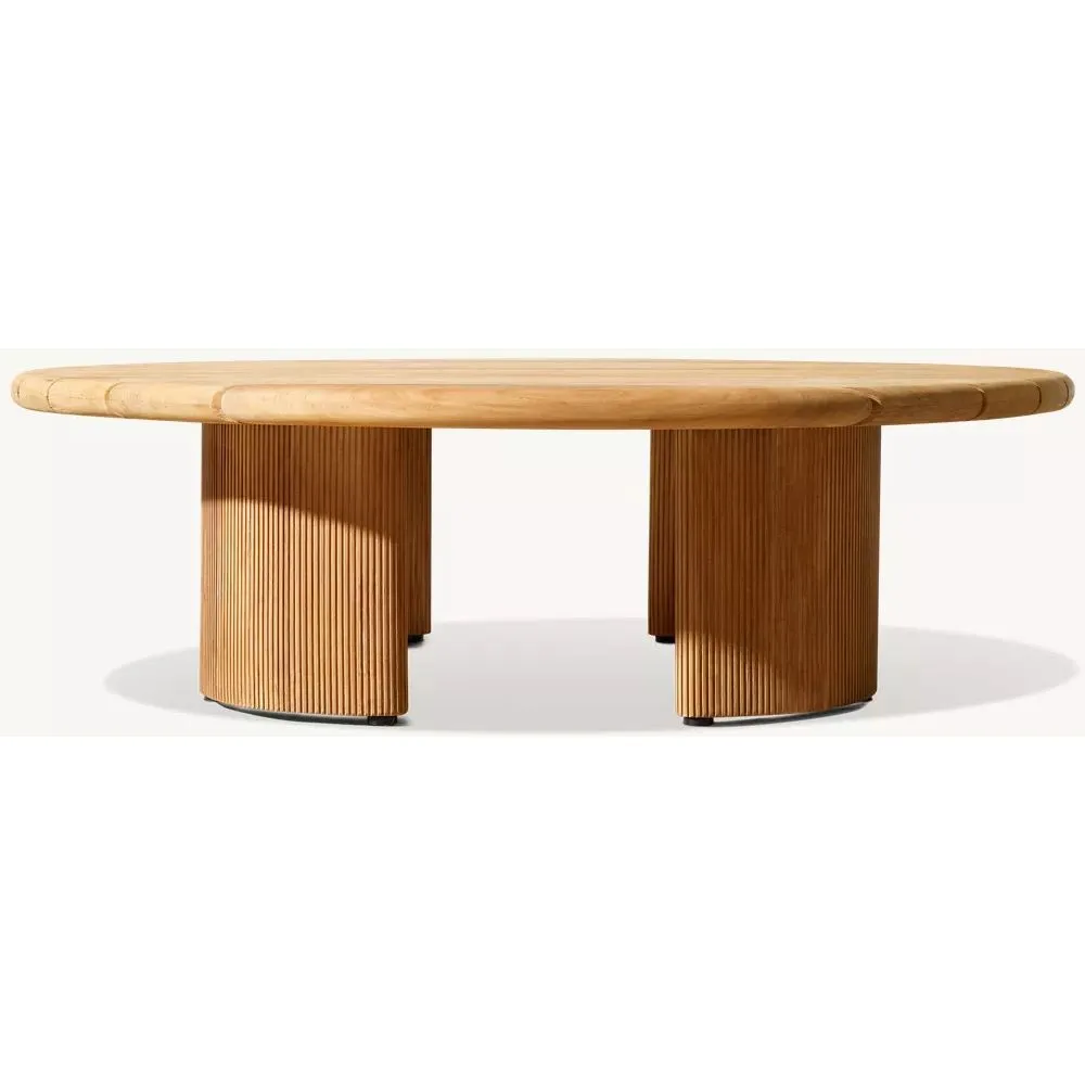 Striata Teak Round Coffee Table (1)