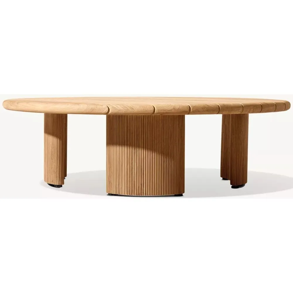 Striata Teak Round Coffee Table (2)