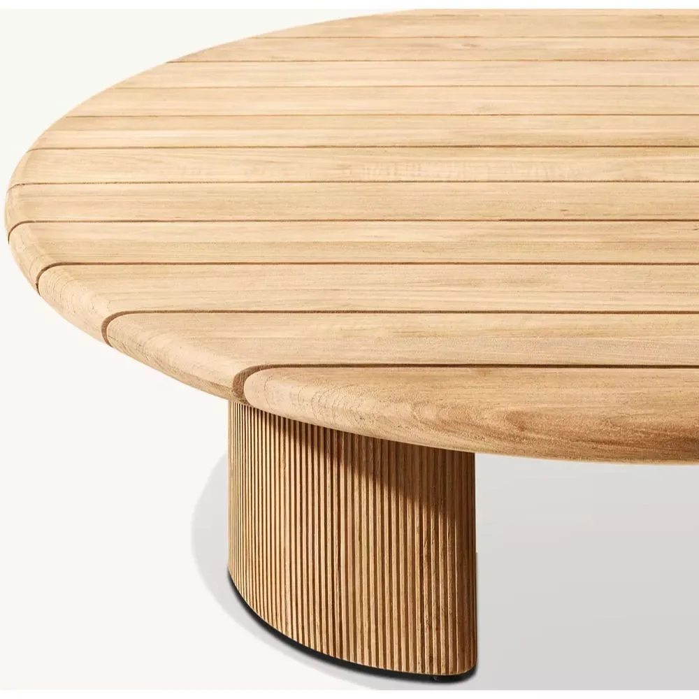 Striata Teak Round Coffee Table (3)