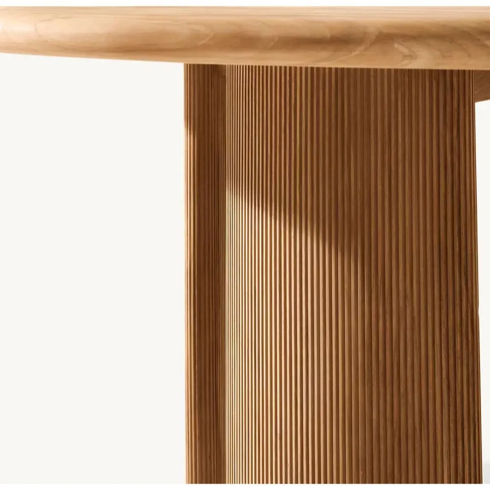 Striata Teak Round Dining Table (2)