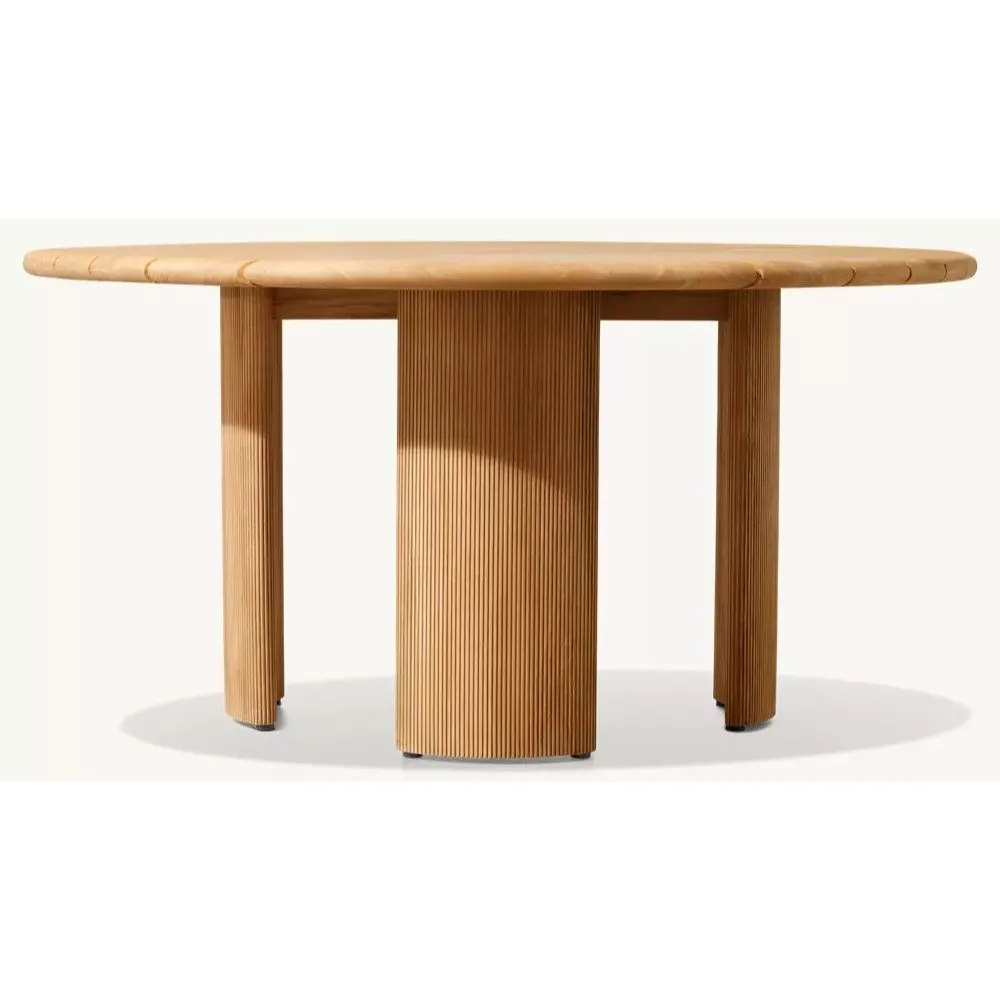 Striata Teak Round Dining Table (3)