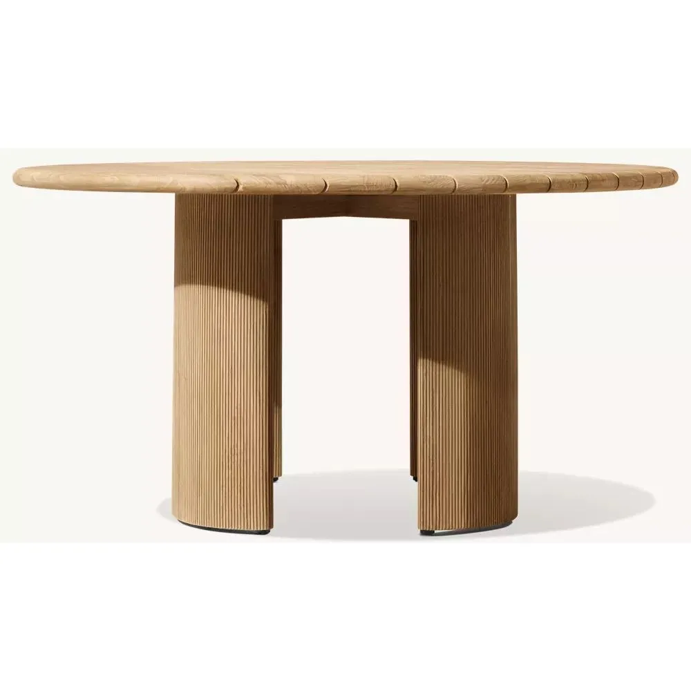 Striata Teak Round Dining Table (4)
