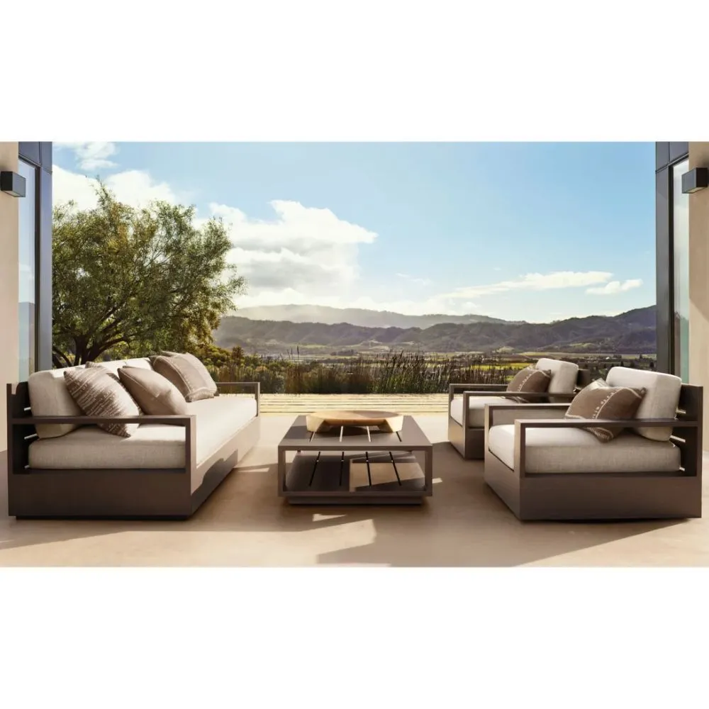Marbella Aluminum Open Rectangular Coffee Table (1)