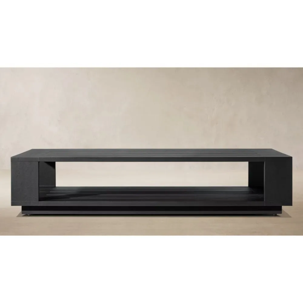 Marbella Aluminum Open Rectangular Coffee Table (2)