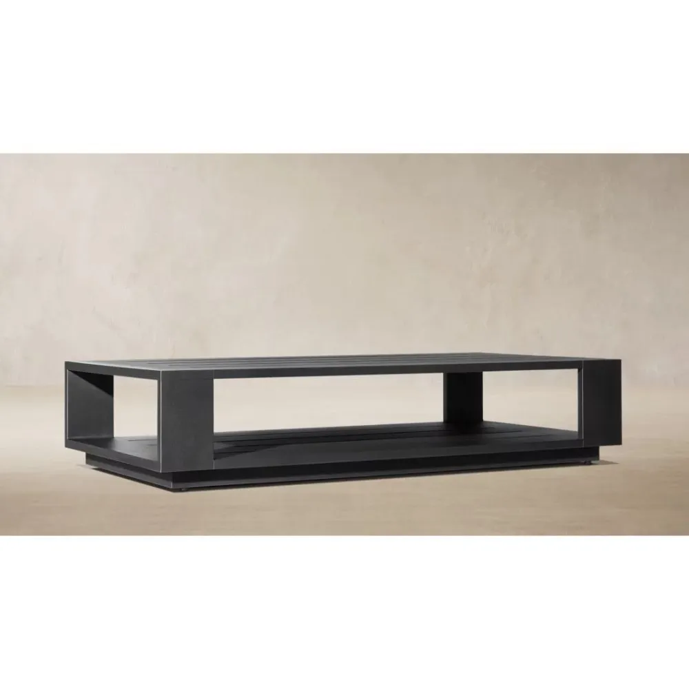 Marbella Aluminum Open Rectangular Coffee Table (3)