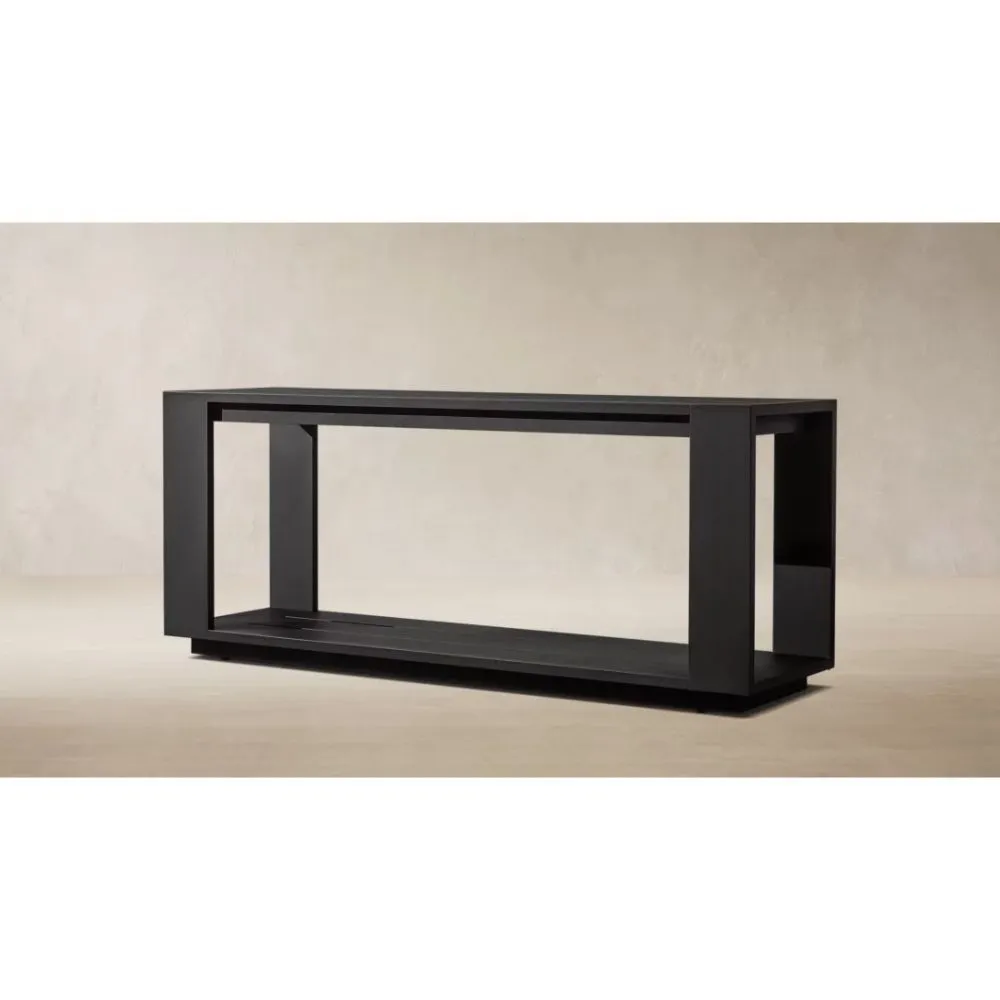 Marbella Aluminum Open Rectangular Console Table (2)
