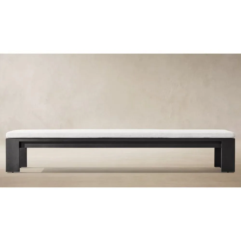 imresizer-Front view of Marbella Aluminum Dining Bench – Frame Only