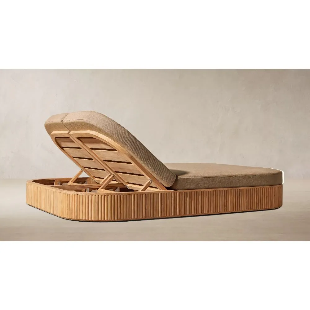 Byron Teak Adjustable Double Chaise (2)