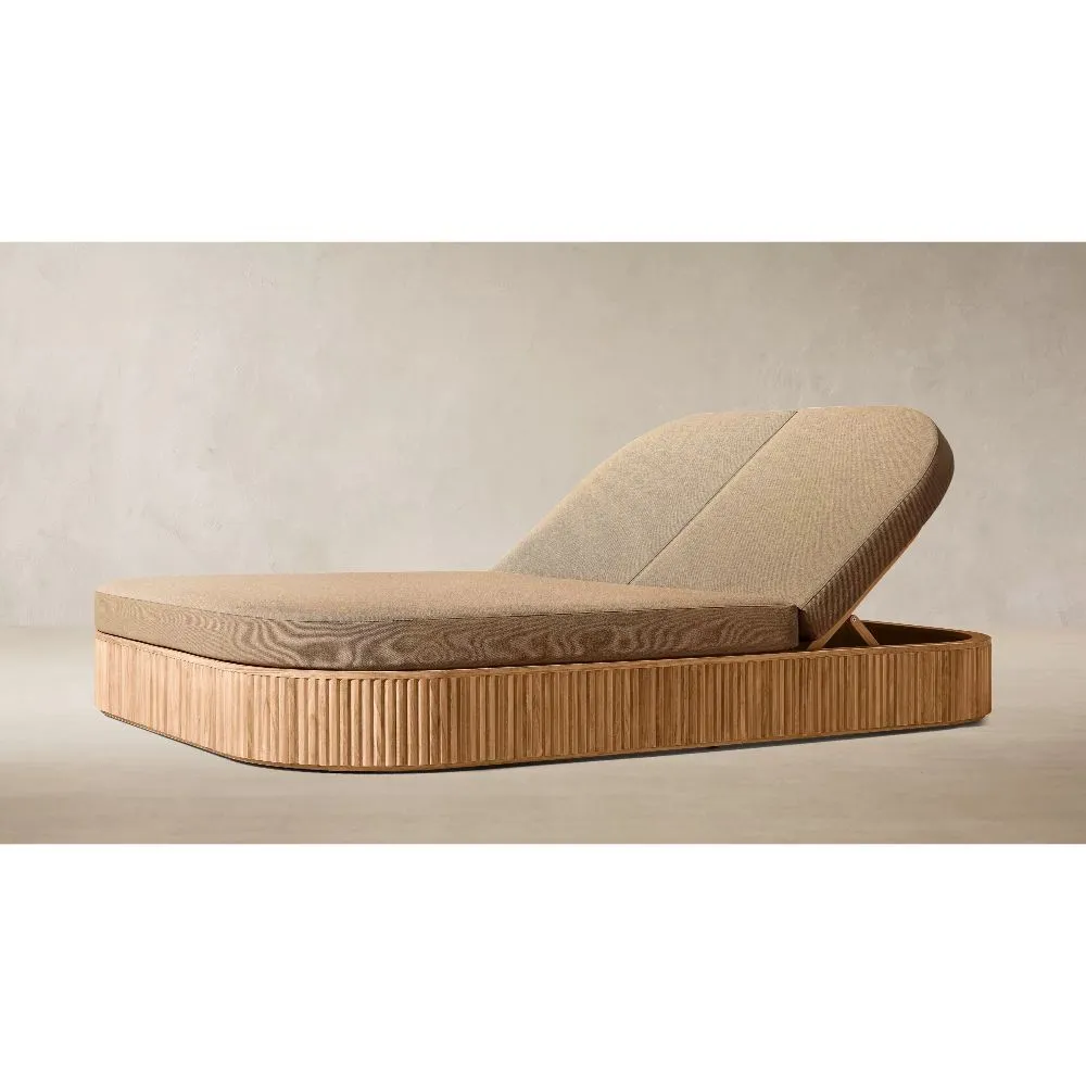 Byron Teak Adjustable Double Chaise (5)