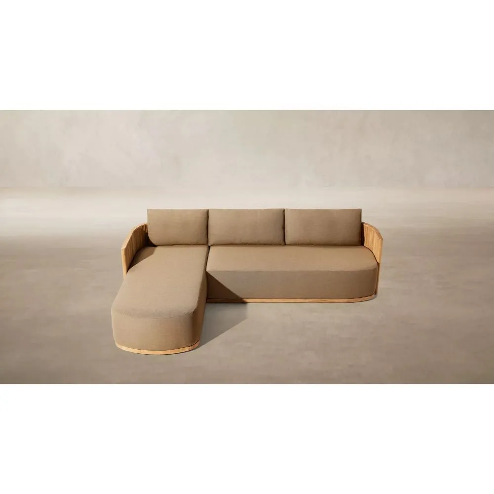 Byron Teak Left-Arm Chaise Sectional (1)