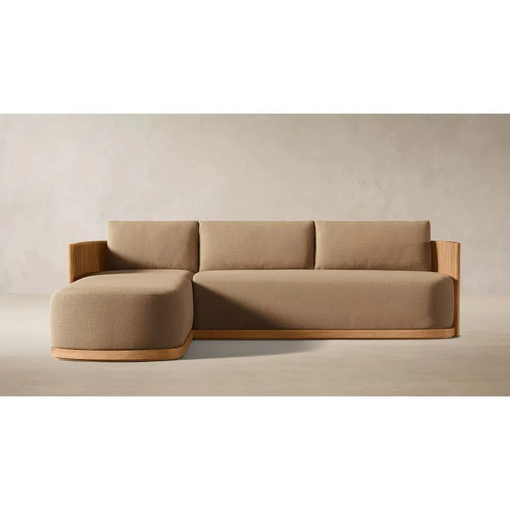 Byron Teak Left-Arm Chaise Sectional (2)