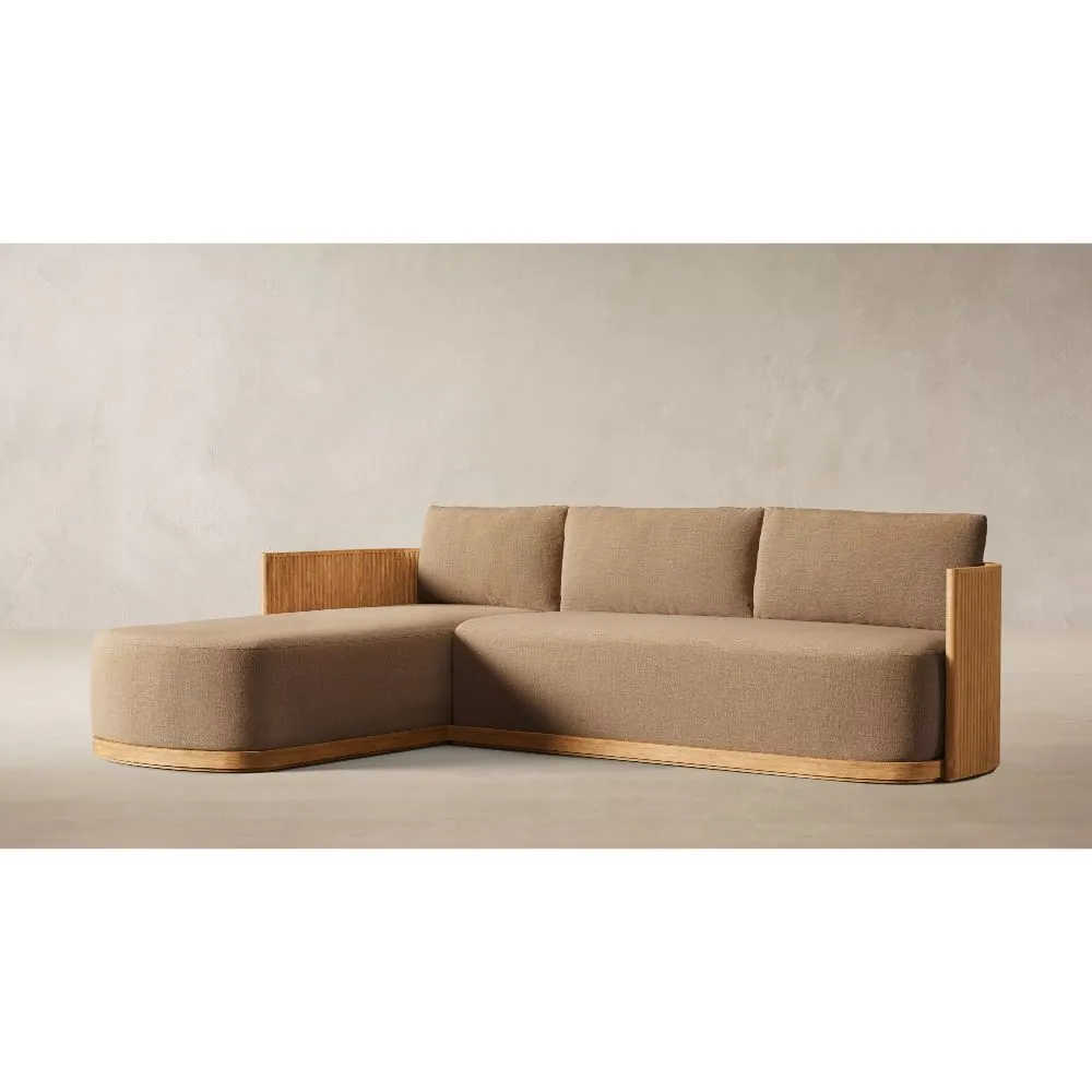 Byron Teak Left-Arm Chaise Sectional (3)
