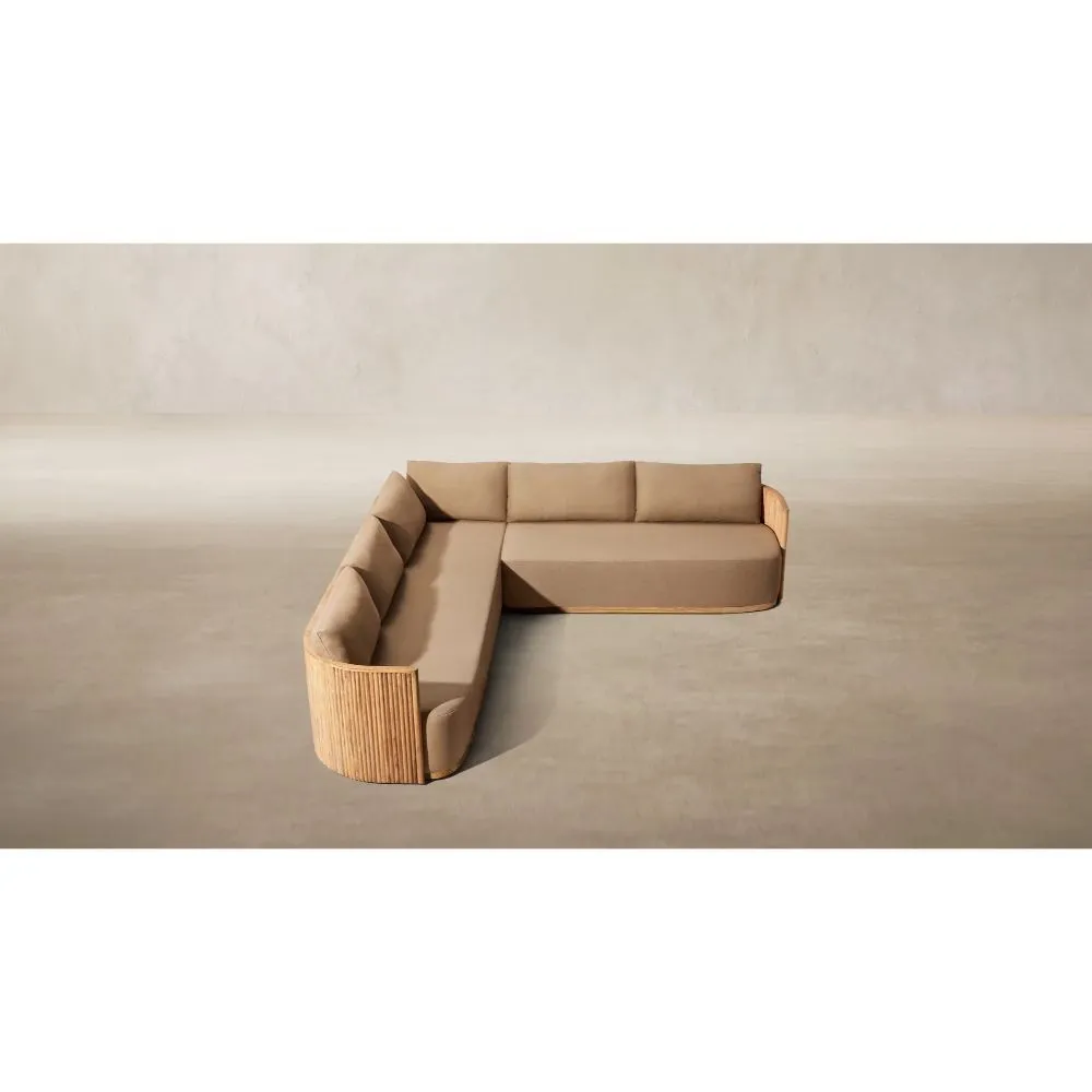 Byron Teak Left-Arm L-Sectional (2)