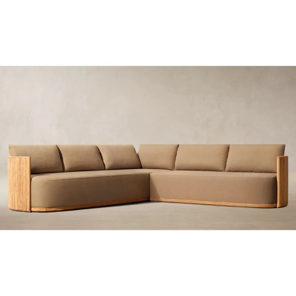 Byron Teak Left-Arm L-Sectional (4)