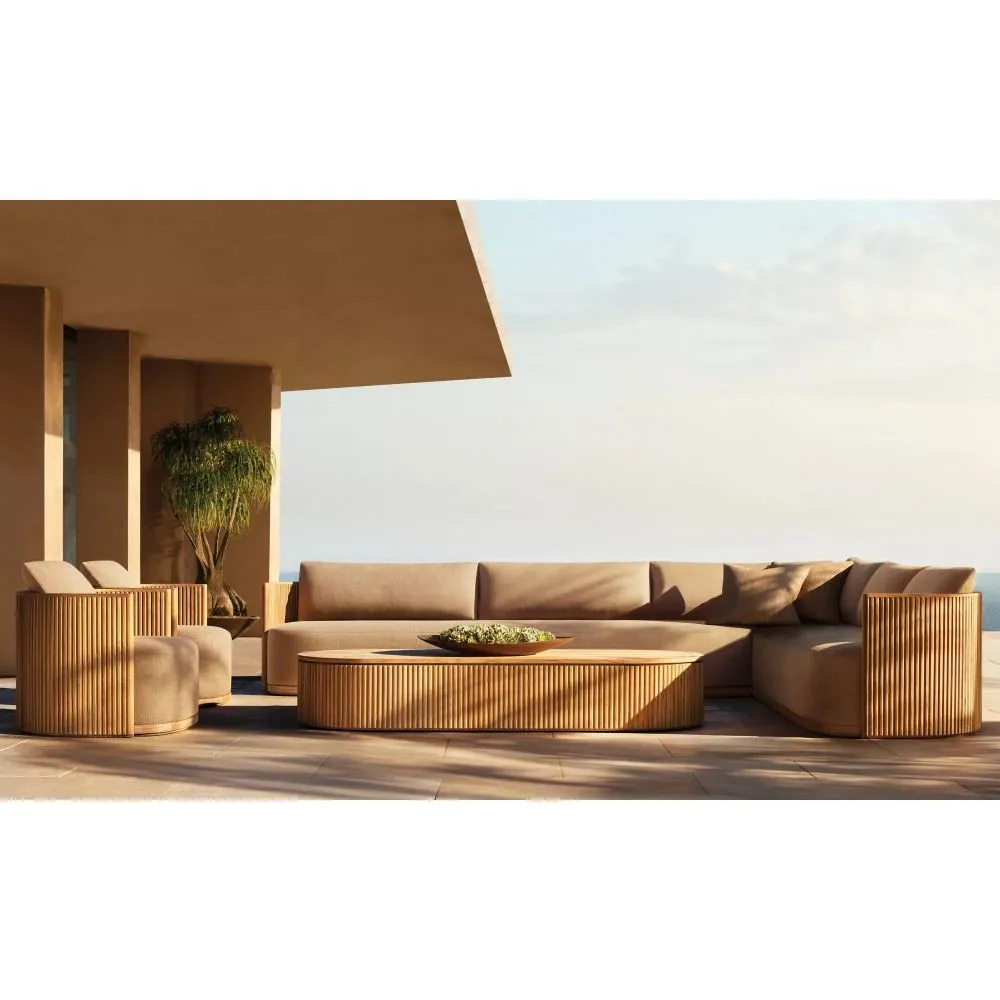 Byron Teak Right-Arm L-Sectional (1)