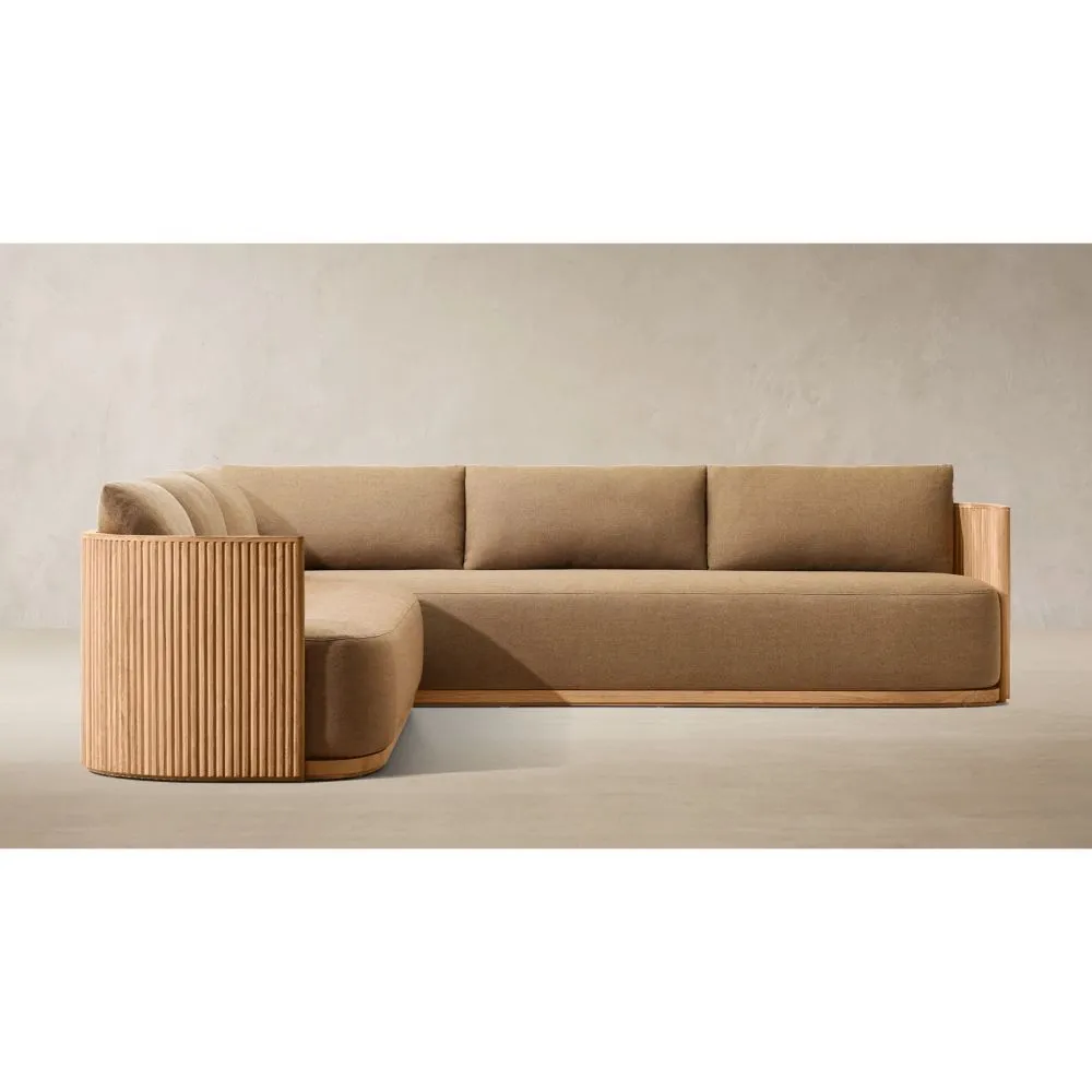 Byron Teak Right-Arm L-Sectional (2)