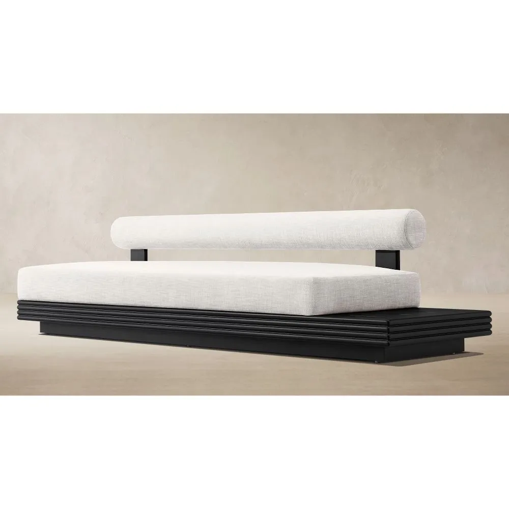 Bondi Aluminum Right-Side Table Three-Seat Armless Sofa (2)