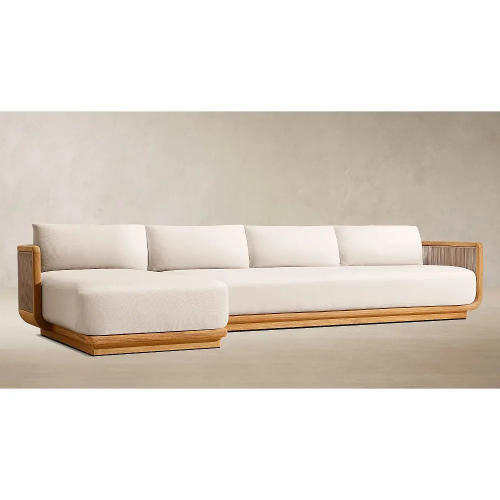 Brera Teak Left-Arm Chaise Sectional (2)