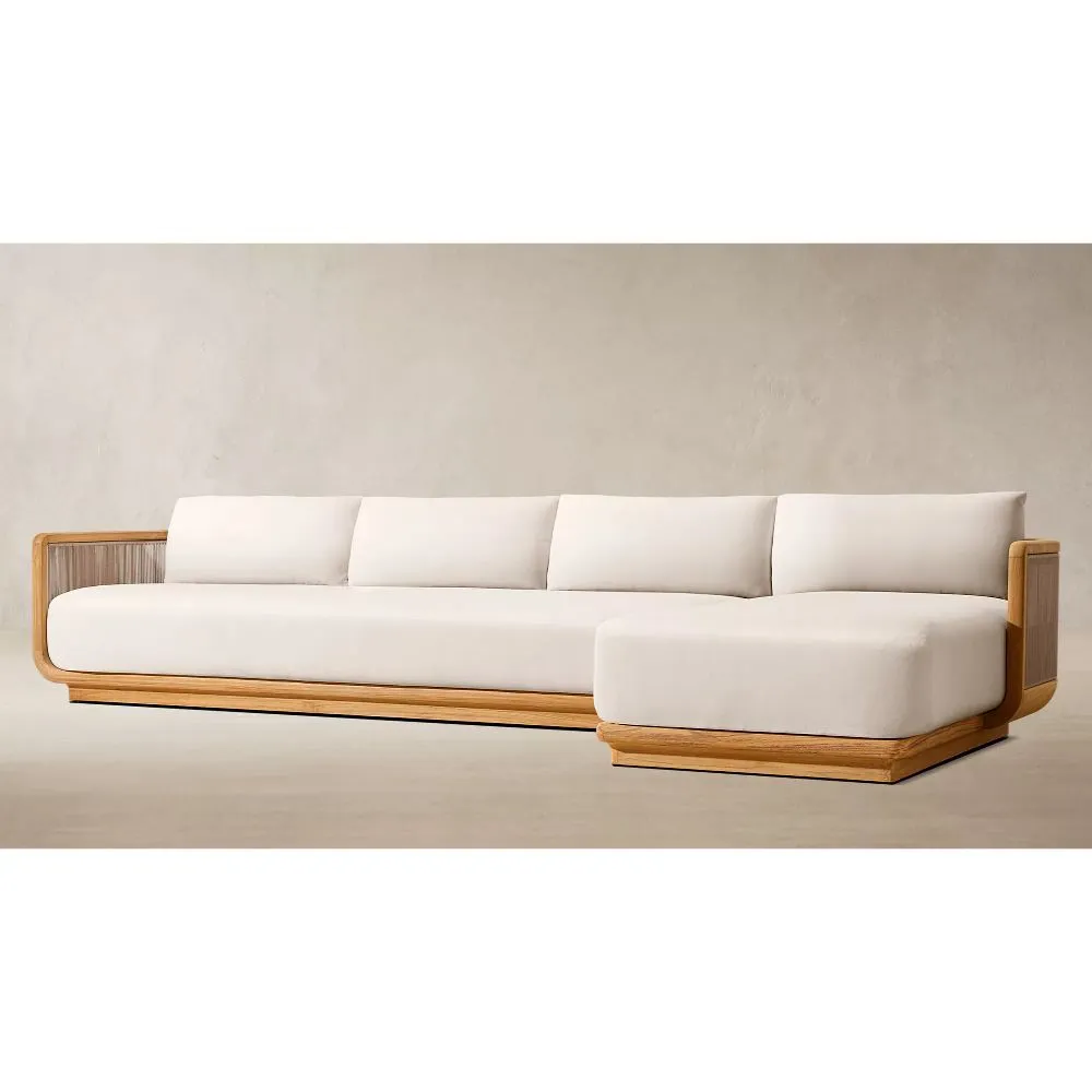 Brera Teak Right-Arm Chaise Sectional (2)