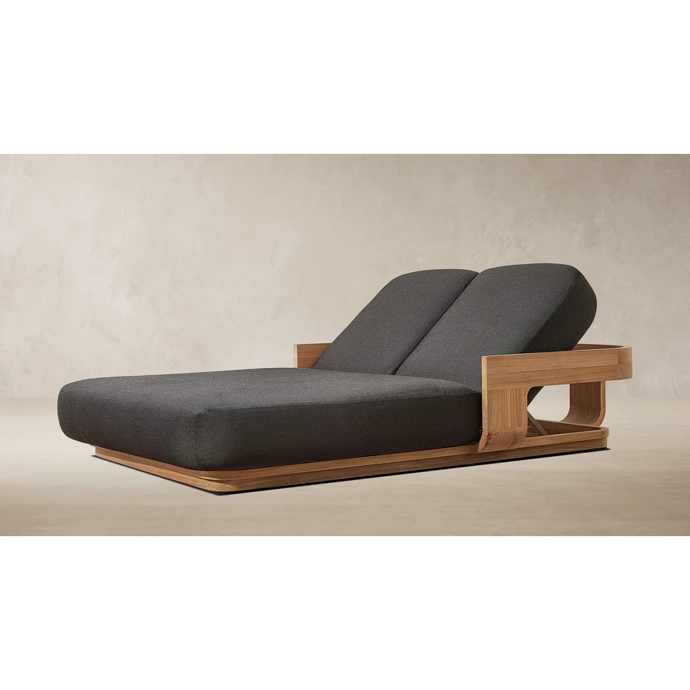 Sedona Teak Adjustable Double Chaise (4)
