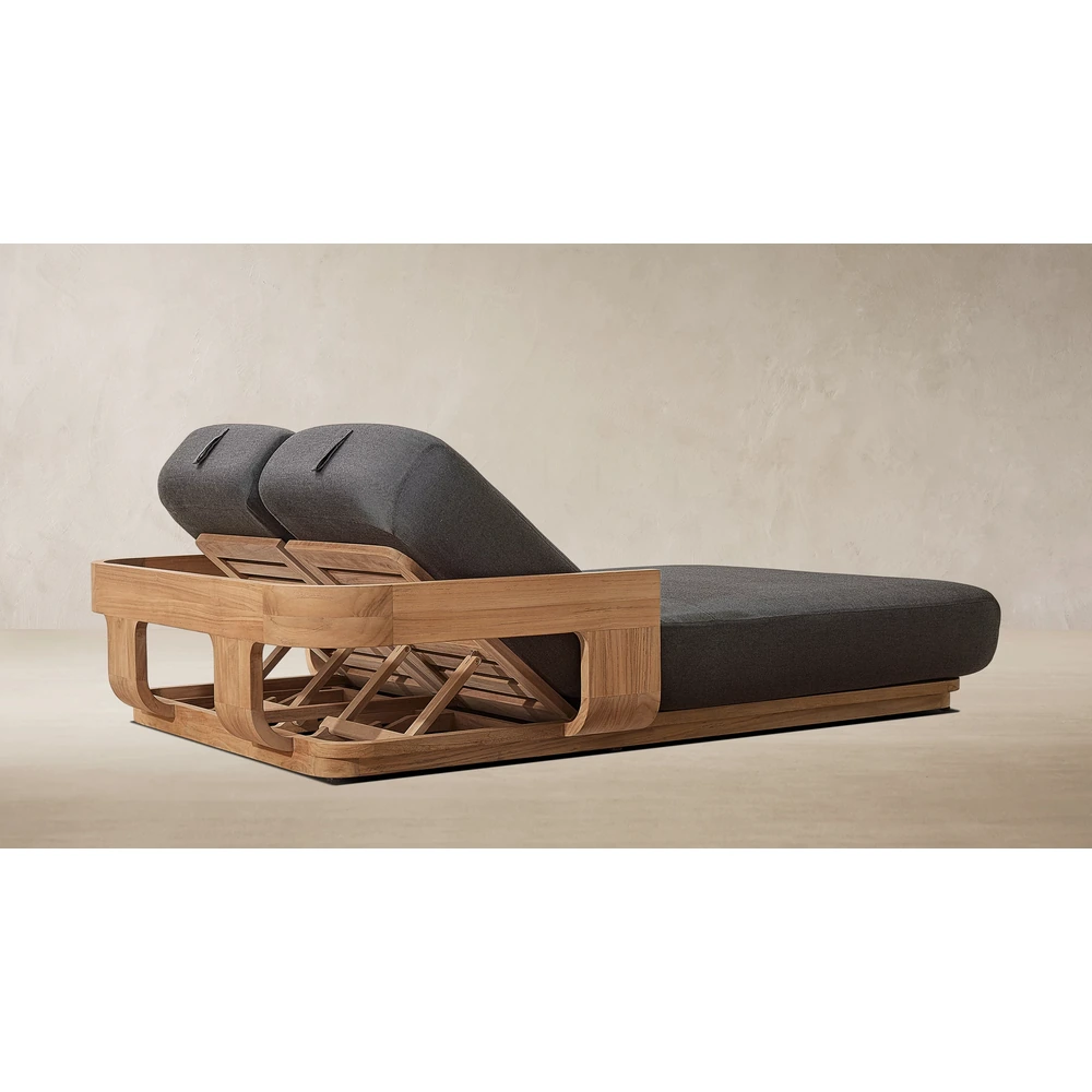Sedona Teak Adjustable Double Chaise (5)