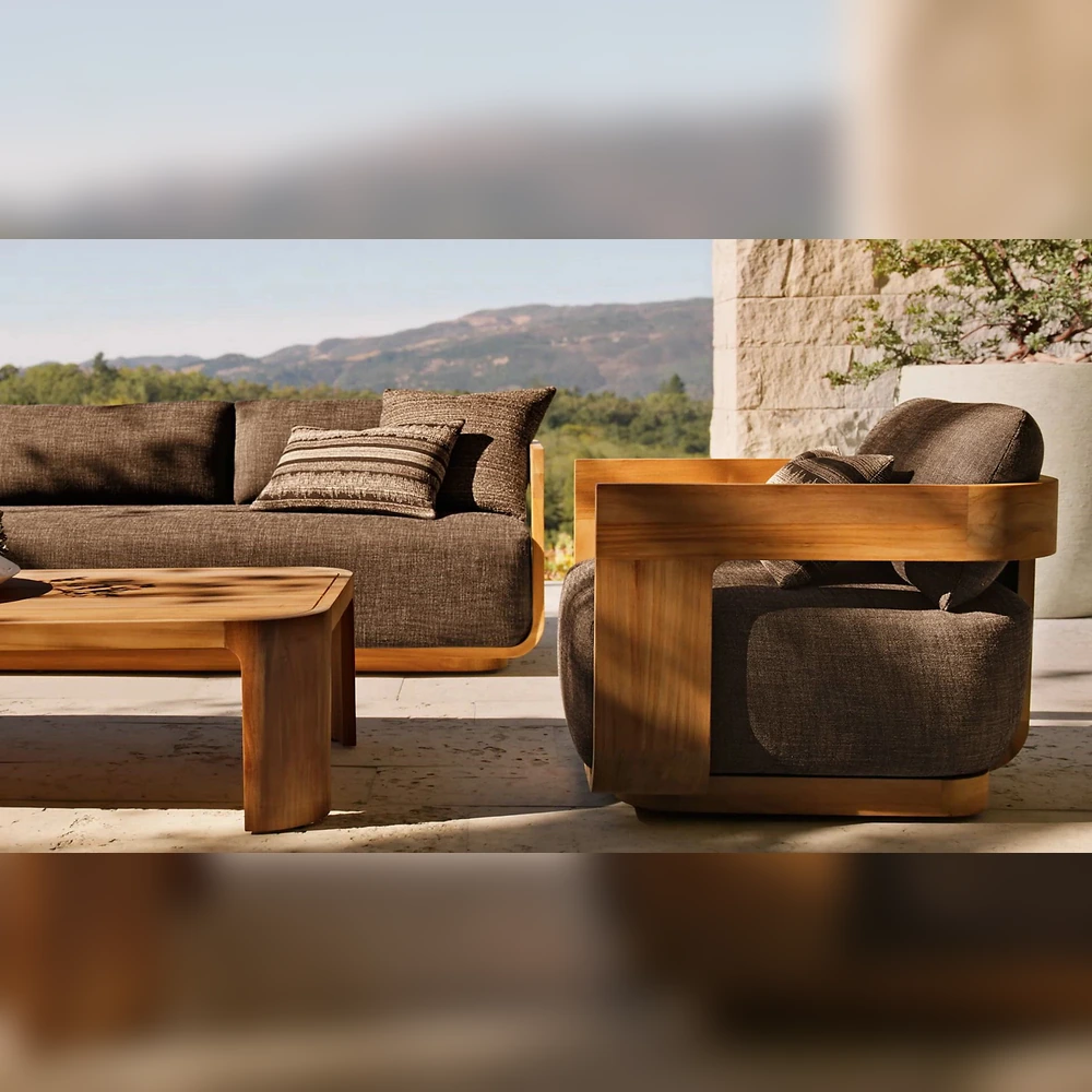 Sedona Teak Left-Arm Chaise Sectional (1)