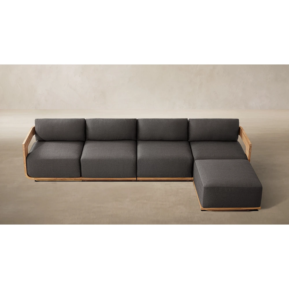 Sedona Teak Modular Chaise Sectional (1)
