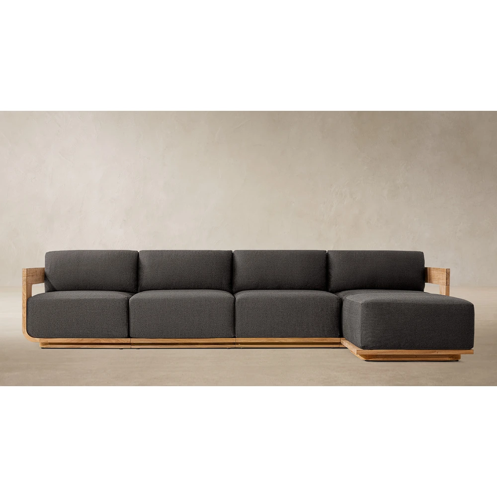 Sedona Teak Modular Chaise Sectional (2)