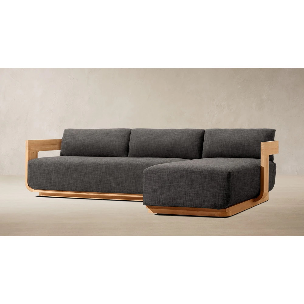 Sedona Teak Right-Arm Chaise Sectional (4)