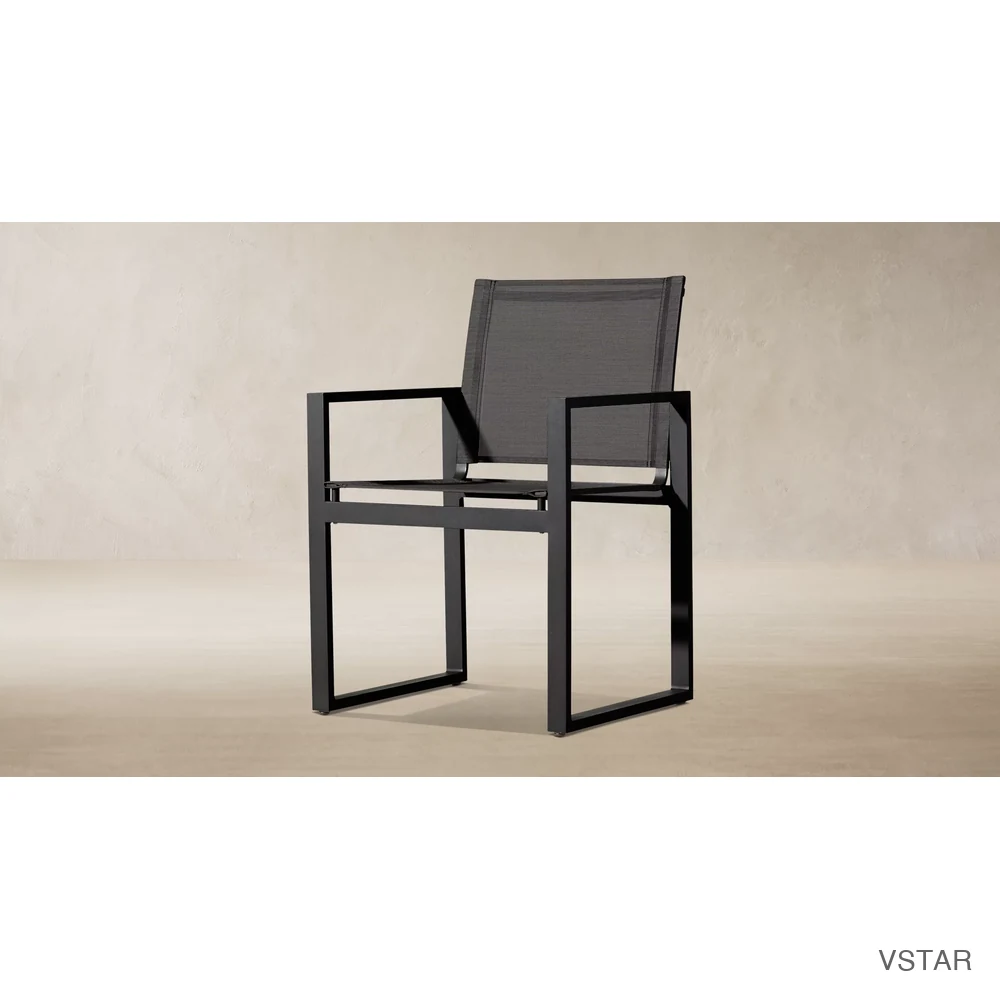 Aegean Aluminum & Mesh Dining Armchair-01